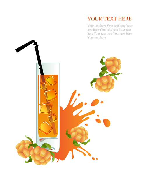 Creative drinks and glass cup background vector 01
