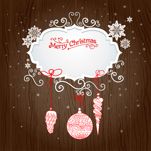 Creative xmas decorations with wooden background 03