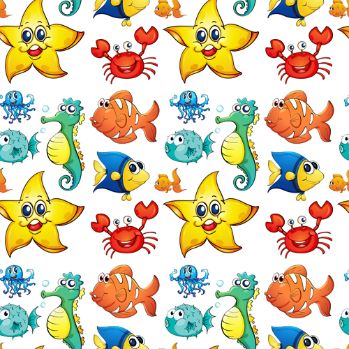 Cute animal pattern cartoon vector 03
