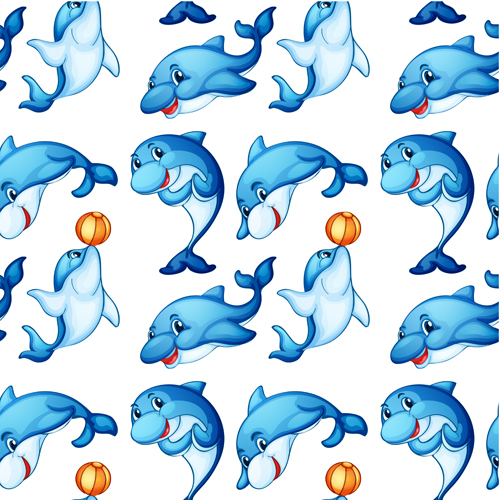 Cute animal pattern cartoon vector 04