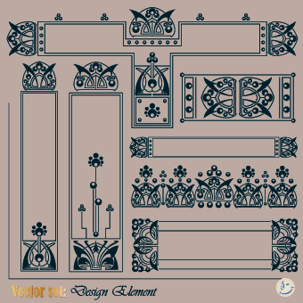 Retro Frame design vector 02