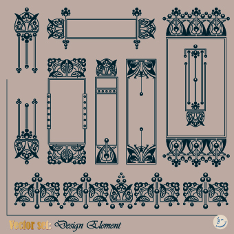Retro Frame design vector 03