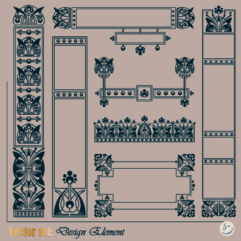 Retro Frame design vector 04