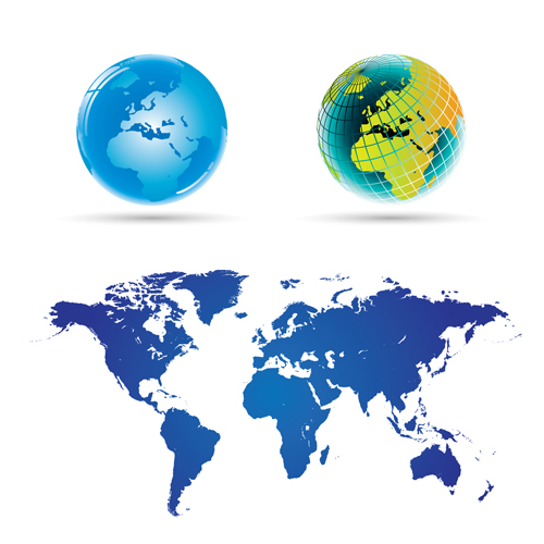 Various Geographical maps design vector set 03