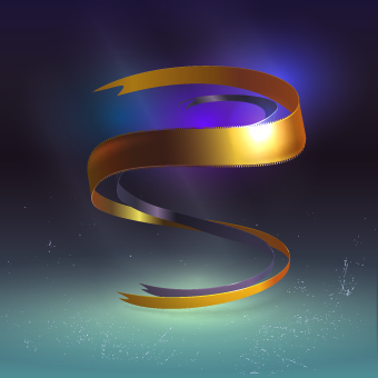 Golden Ribbon vector background