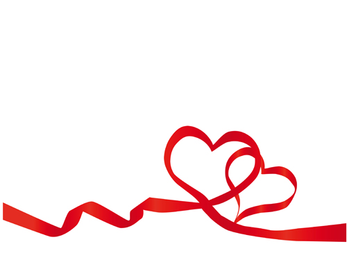 Creative Heart from red ribbon design vector 04