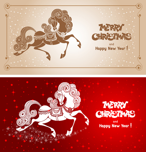 Horse year creative design elements vector 04