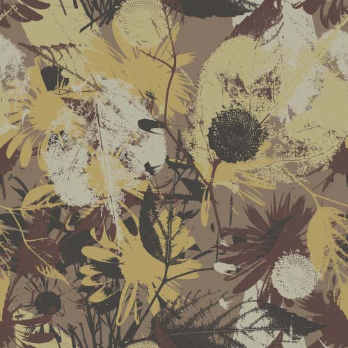 Leaves grunge pattern seamless vectors 03