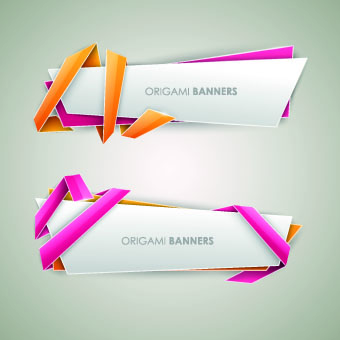ribbon origami color banner 