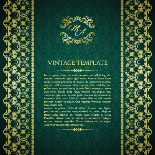 intage template background vector 01 Ornate vintage template background vector 01
