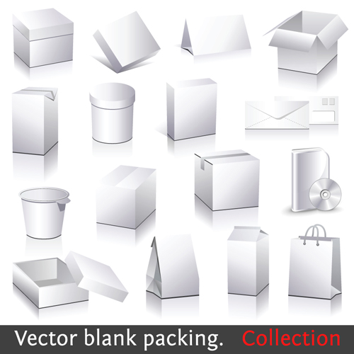 Different blank Packaging design vector set 01