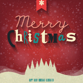 Retro Christmas cute background 01