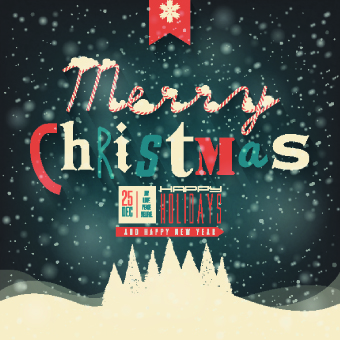 Retro Christmas cute background 02