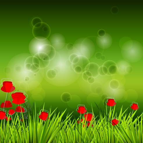 Shiny spring elements vector background graphic 04