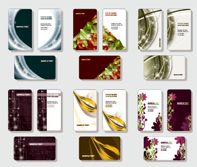cards creative design set vector 01 Stylish business cards creative design set vector 01