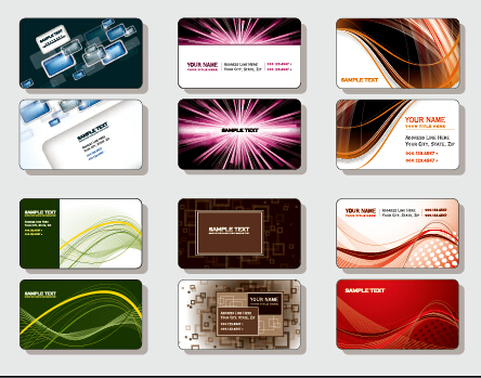 cards creative design set vector 03 Stylish business cards creative design set vector 03