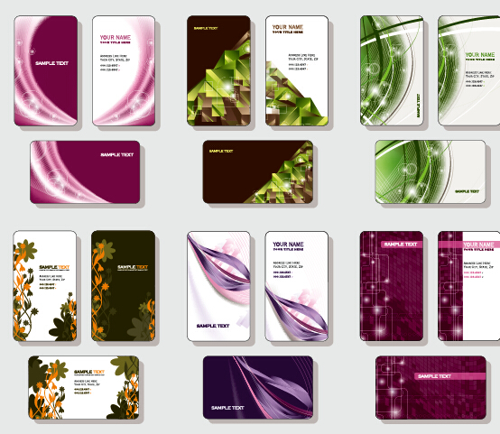cards creative design set vector 04 Stylish business cards creative design set vector 04