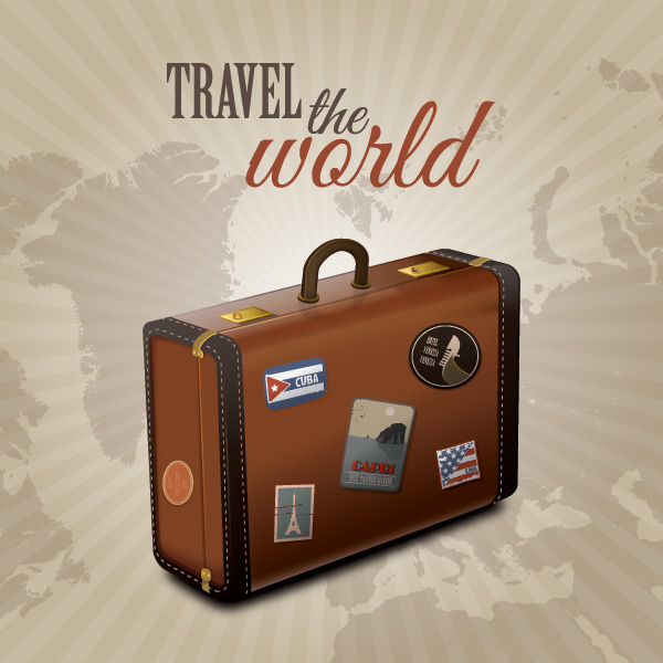 Travel world retro background graphic