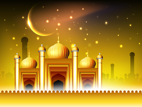 Vector Islamic style background set 02