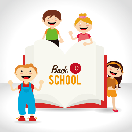 Vector background school elements illustration 01