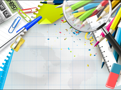 Vector background school elements illustration 03