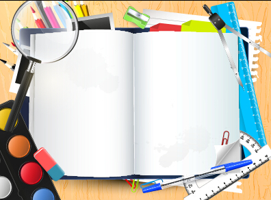 Vector background school elements illustration 04