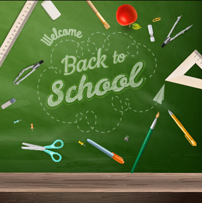 Vector background school elements illustration 07