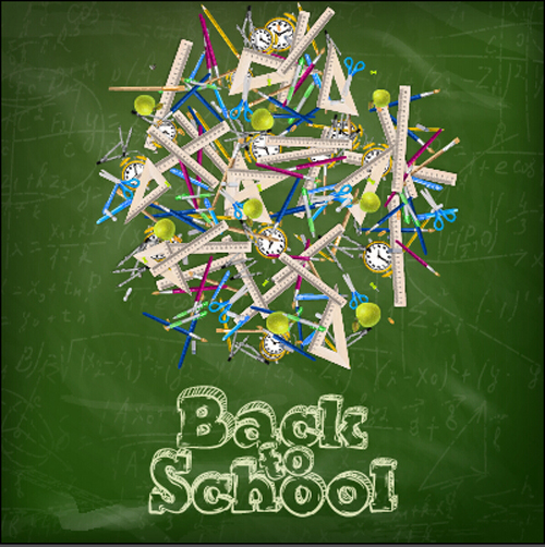 Vector background school elements illustration 08