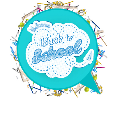 Vector background school elements illustration 09
