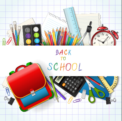 Vector background school elements illustration 10