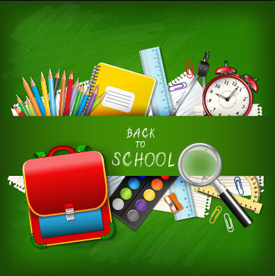 Vector background school elements illustration 11