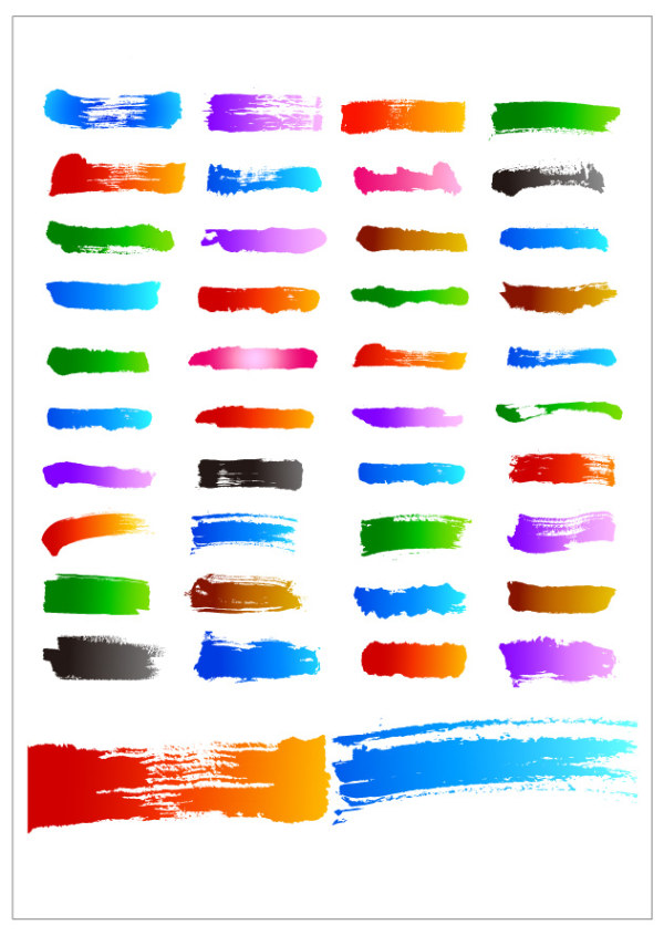 vector colored brushes 