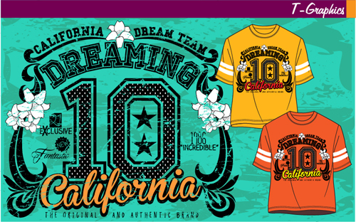 Vintage style graphics T shirt design vector 02