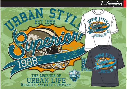 Vintage style graphics T shirt design vector 04