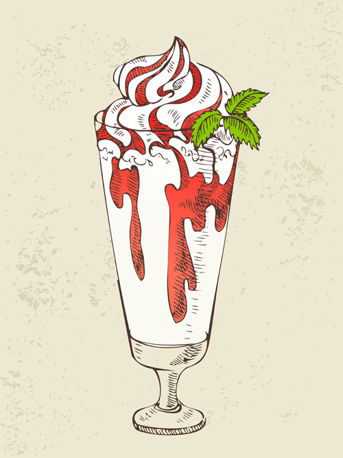ce cream creative vector material 02 Vintege ice cream creative vector material 02