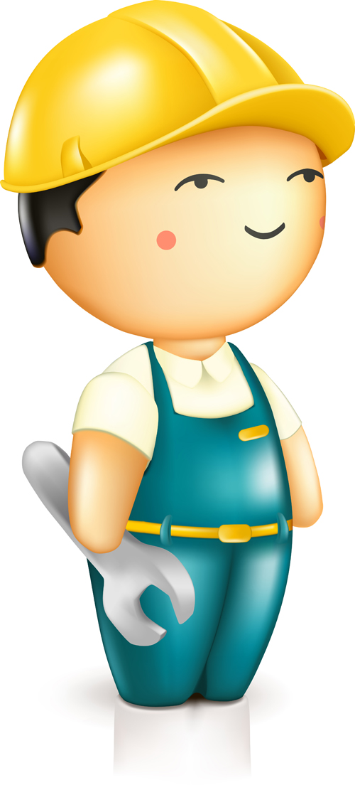 Warehouse with Worker elements vector graphic 06