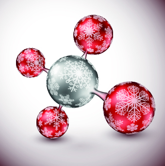 Xmas ball snowflake pattern vector