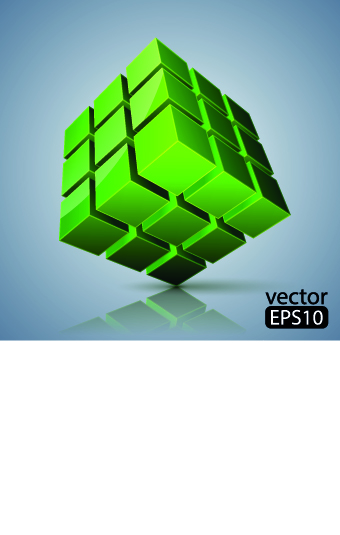 Cube vector backgrounds set 01