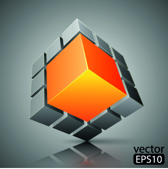 Cube vector backgrounds set 03