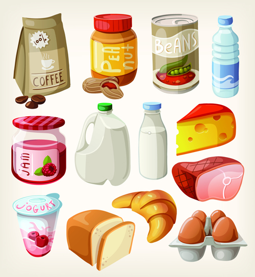 Set of food icons vectors 04