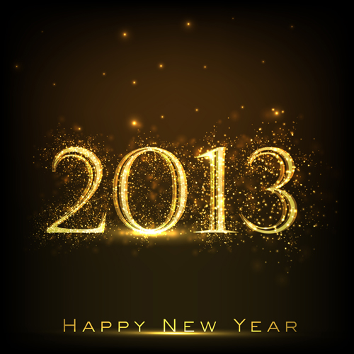new year golden glow elements element 2013 