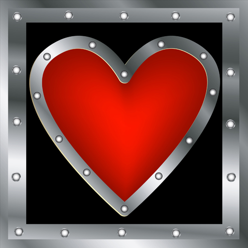Set of Unusual Heart design elements vector 01