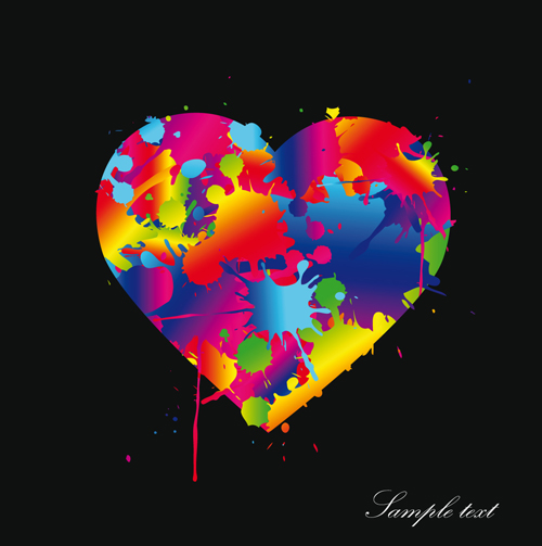 Set of Unusual Heart design elements vector 02
