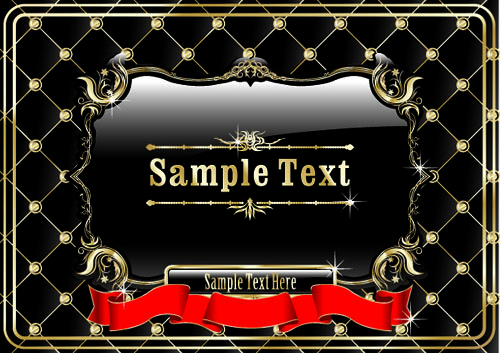 luxurious glass frame design vector 03