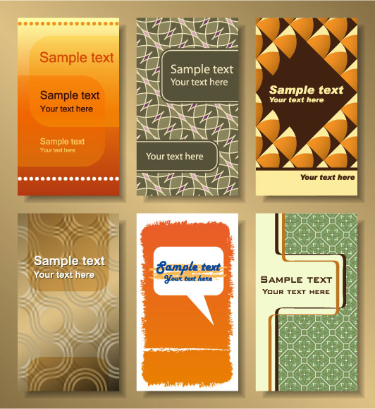 Set of Abstract Business card vector background 01