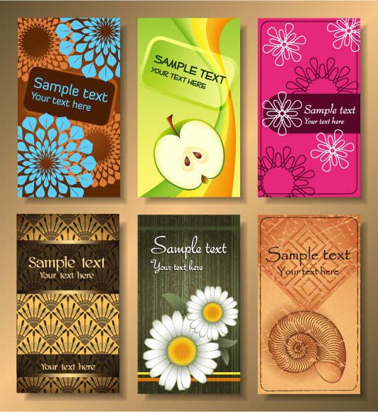 Set of Abstract Business card vector background 02