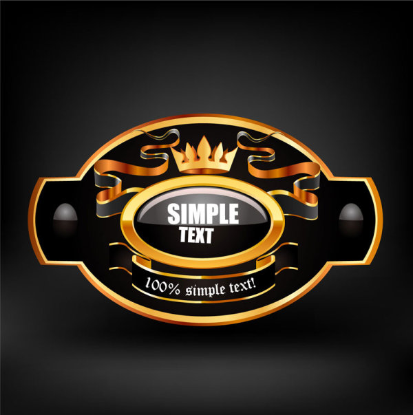black Style Exquisite Label free vector 01