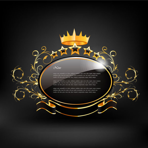 black Style Exquisite Label free vector 02