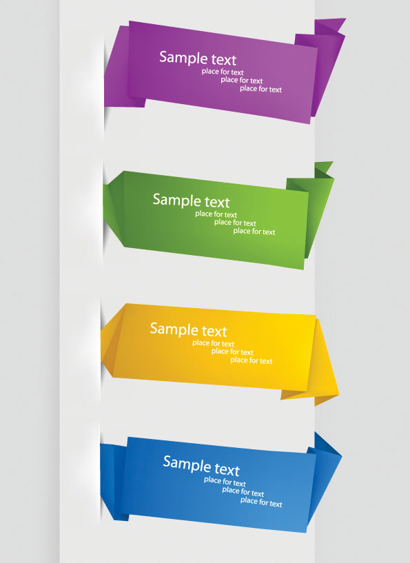 Exquisite Origami Labels vector 01