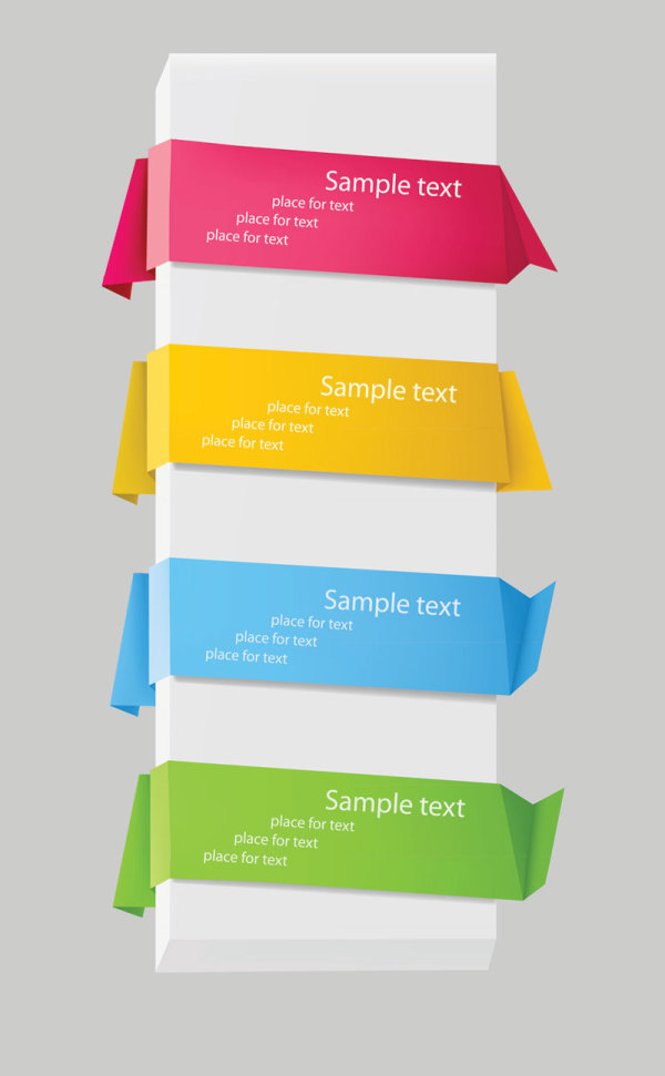 Exquisite Origami Labels vector 02